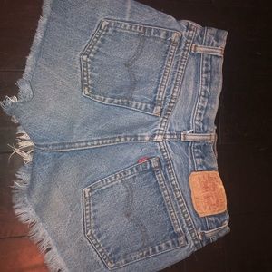 Levi Distressed High Waisted Shorts